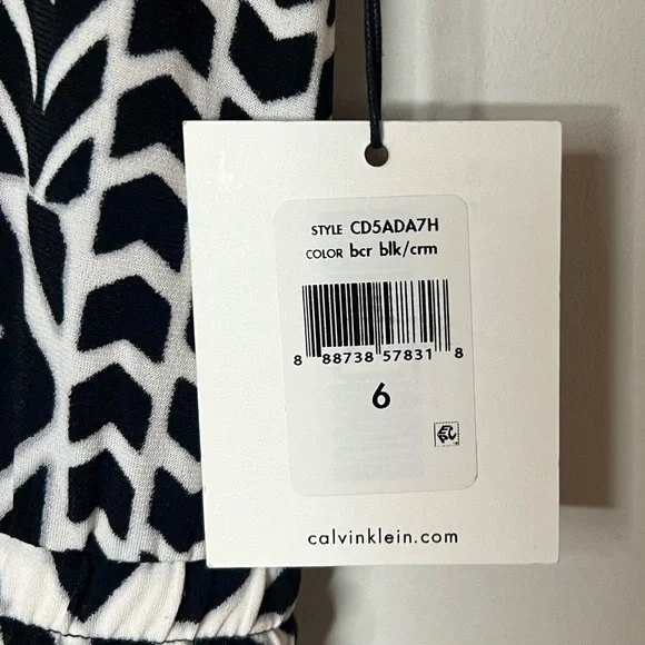 Calvin Klein NEW One Piece Wide Leg Tribal Print Jumpsuit Sz 6